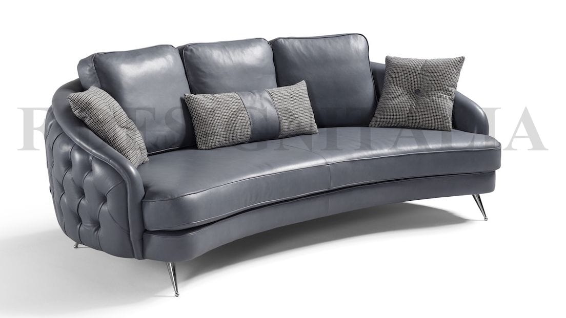 curved back leather sofa