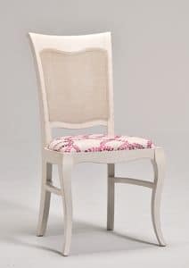 MILUNA chair (with cane) 8127S, Classic style chair with padded seat and backrest