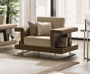LUCE DARK armchair, Geometric design armchair