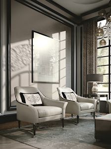 PALAIS-ROYAL Armchair, Luxury armchair with chrome legs