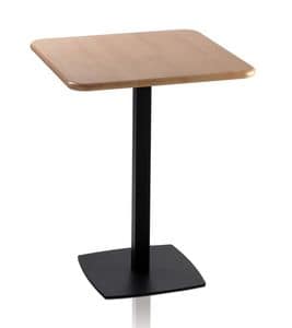 TOTEM 410, Square coffee table for bars, square metal base