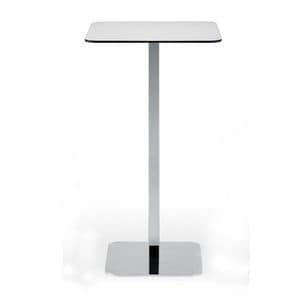 Voil square h110, High table for cocktail bar, top in stratified HPL, metal base