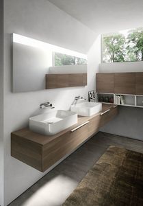 My time comp.07, Bathroom cabinet with two ceramic washbasins