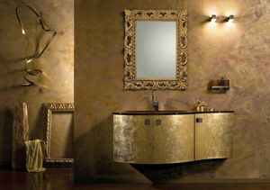Glamour Oro AM37, Gold finish bathroom cabinet