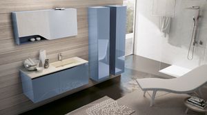 SWING SW-08, Complete furniture for shiny blue bathroom