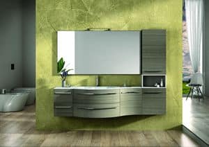 Round AM 120, Furniture finished in oak, chrome handles, for bathroom