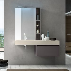 Change comp. 30, Bathroom cabinet with built-in sink in resin, for hotels