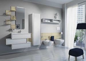 Domino 02, Bathroom furniture with sink, toilet and bidet