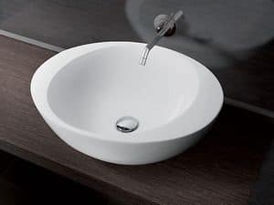 ACCENT BASIN, Round countertop washbasin in ceramic
