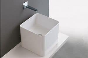 KUADRO+, Extra high washbasin, made of fine ceramic