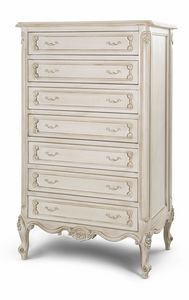 Dresser 3576, Chest of drawers with linear and essential shapes, classic style