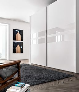 ATHENA, Wardrobe made of melamine and glass, for bedrooms