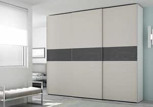 Wardrobe Slider AS 10, Wardrobe with internal drawers, with contrasting inserts