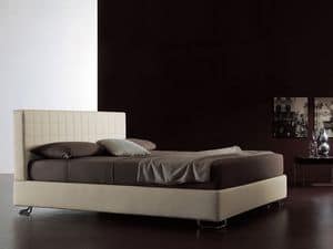 Tender, Modern bed, quilted headboard, for Bedroom