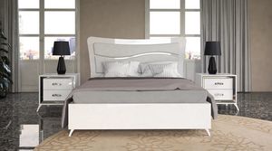 Emily, Lacquered bed with storage box, padded headboard