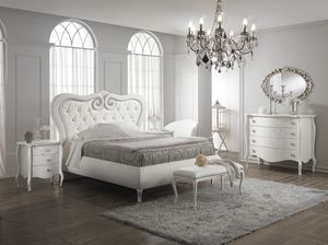 Flora bed, Elegant lacquered bed, with storage box