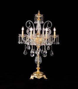 Art. 584/L6, Table lamp with hanging crystals