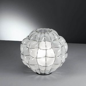 Pouff Rt383-035, Table lamp in antique etched glass inside