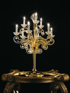 Sharon TL-09 G, Table lamp in brass and crystals