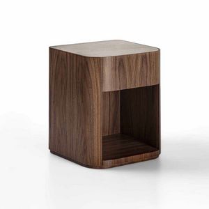 CD35 Alma night table, Wooden bedside table with marble top
