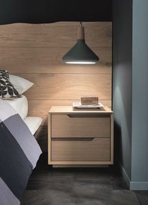 Fast night table, Solid wooden bedside table with futuristic lines