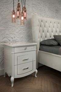 Prestige 2 Art. 5306, Bedside table in white lacquered wood