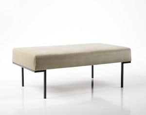 Hall bench, 2-seater bench for waiting areas, painted steel legs