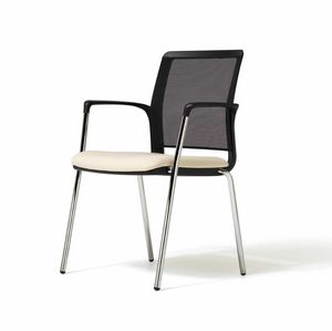 Host 4 legs, Stackable chair with mesh back