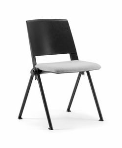 Clio Cover 01, Chair in plastic material, with padded seat