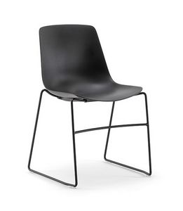 Java Plastic 01 S, Chair with metal sled base