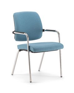 Kos Soft 02, Metal chair with armrests, padded seat and back