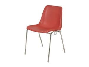 SE 039, Stackable chair in metal and plastic for conference rooms
