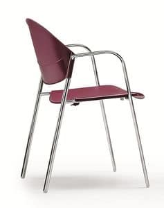DELFI 085, Stackable chair with seat and back in copolymer