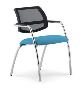 UF 133, Padded chair with mesh backrest, for conventions