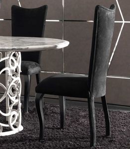 Eva Art. 646, Dining chair in leather, with high back