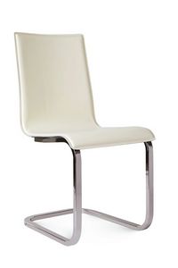 Steffy Leder, Leather chair, with metal cantilever base
