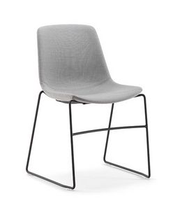 Java Soft 01 S, Metal chair with sled base, padded shell