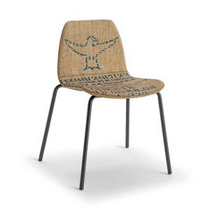 Kaffa chair, Metal chair, covered in pattern fabrics