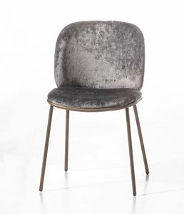Sinuosa, Padded metal chair, with soft and sweet lines