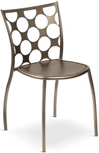 Julie cerchi, Metal chair, backrest with circular holes