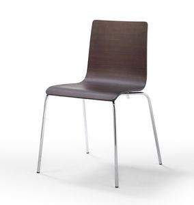 Tesa wood, Metal chair with wooden shell, various finishes