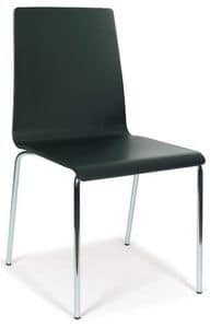 SE 509, Metal chair with painted wood shell, for contract use