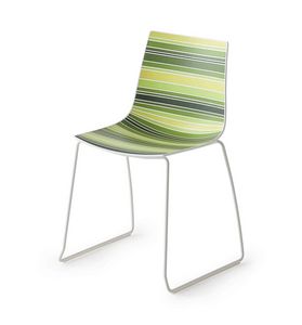 Colorfive S, Design chair with metal legs, sledge metal base