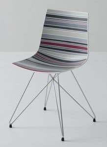 Colorfive TC, Chair with metal base, multicolored polymer shell