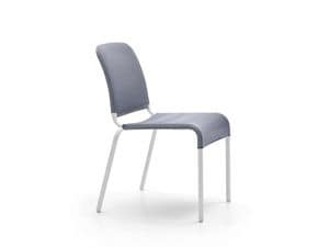Fit chair, Chair in aluminum and stretch fabric, for modern kitchens