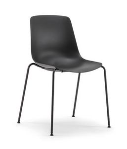 Java Plastic 02 S, Metal chair with plastic shell