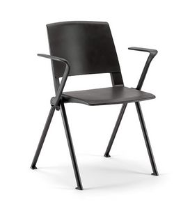 Clio Plastic 02, Chair in plastic material with armrests, for meetings and training