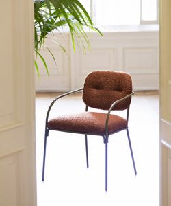Divina-P, Padded metal chair, with sinuous shapes