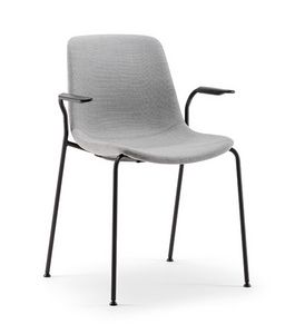 Java Soft 02 P, Metal chair with armrests, padded
