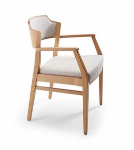 Kuba 1 P, Chair in ash wood, with armrests